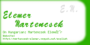 elemer martencsek business card